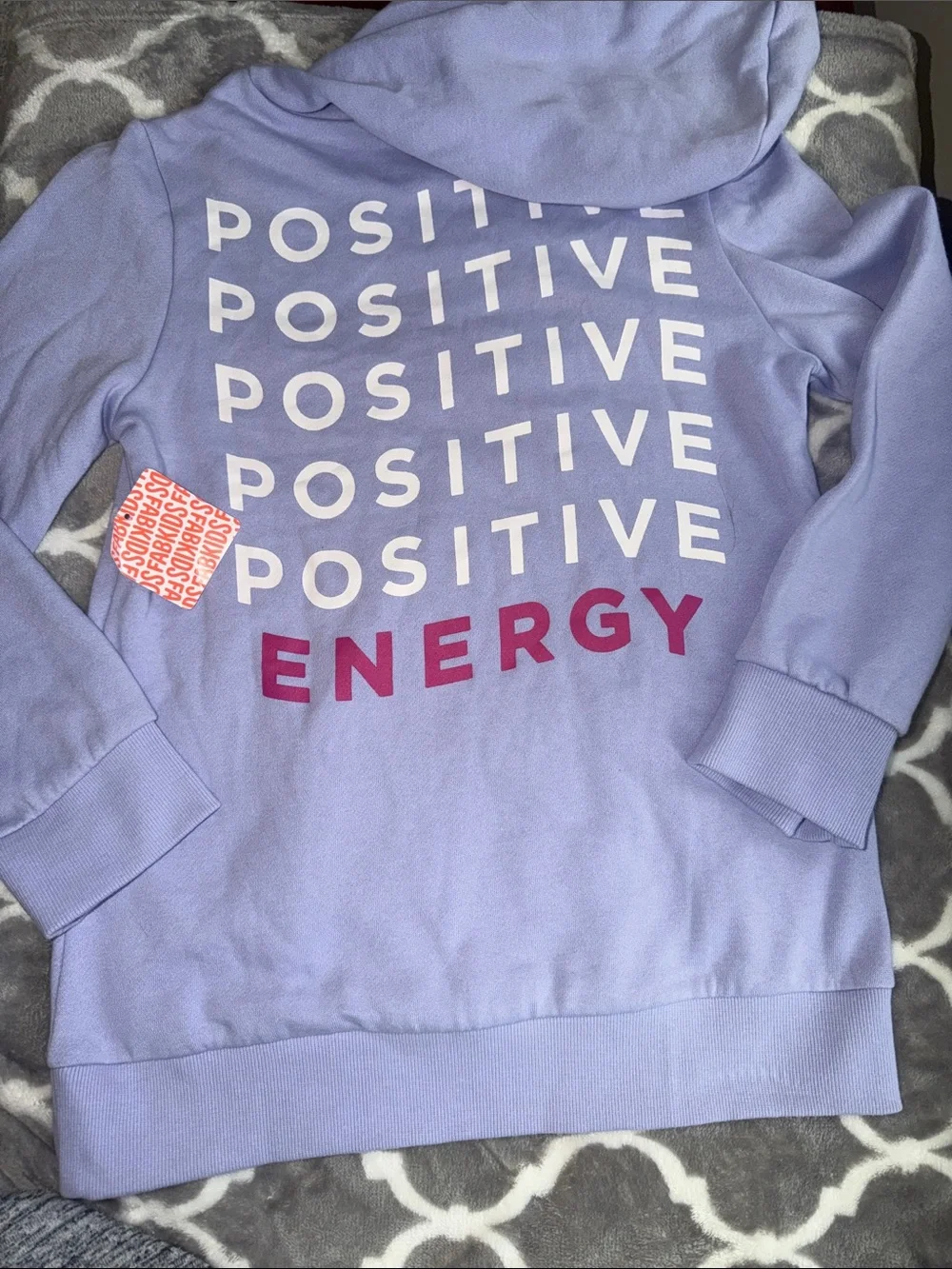 Lilac Hoodie with Pink Smiley Graphic